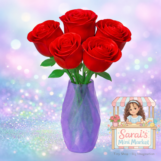 Rose Bouquet – 5 Forever Roses in Decorative Vase