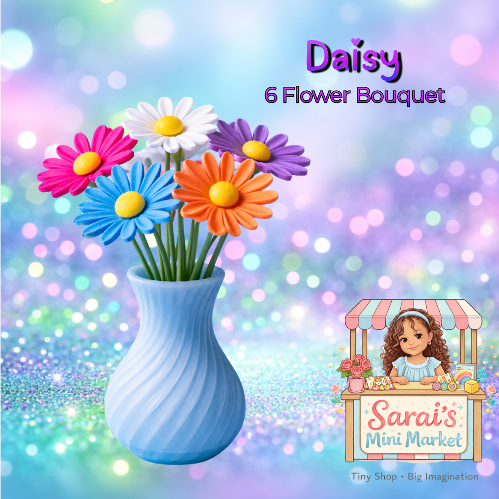 Daisy Bouquet – 6 Daisies in Decorative Vase