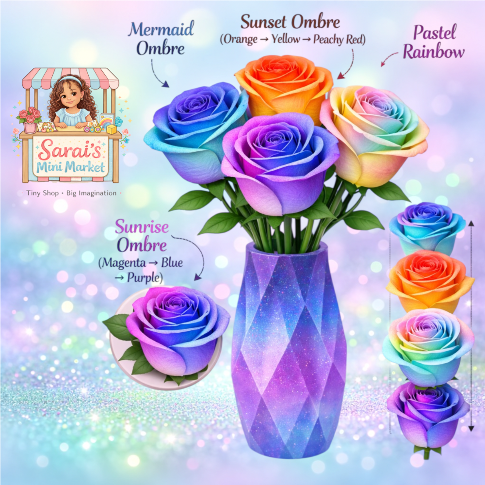 Rose Bouquet – 5 Forever Roses in Decorative Vase