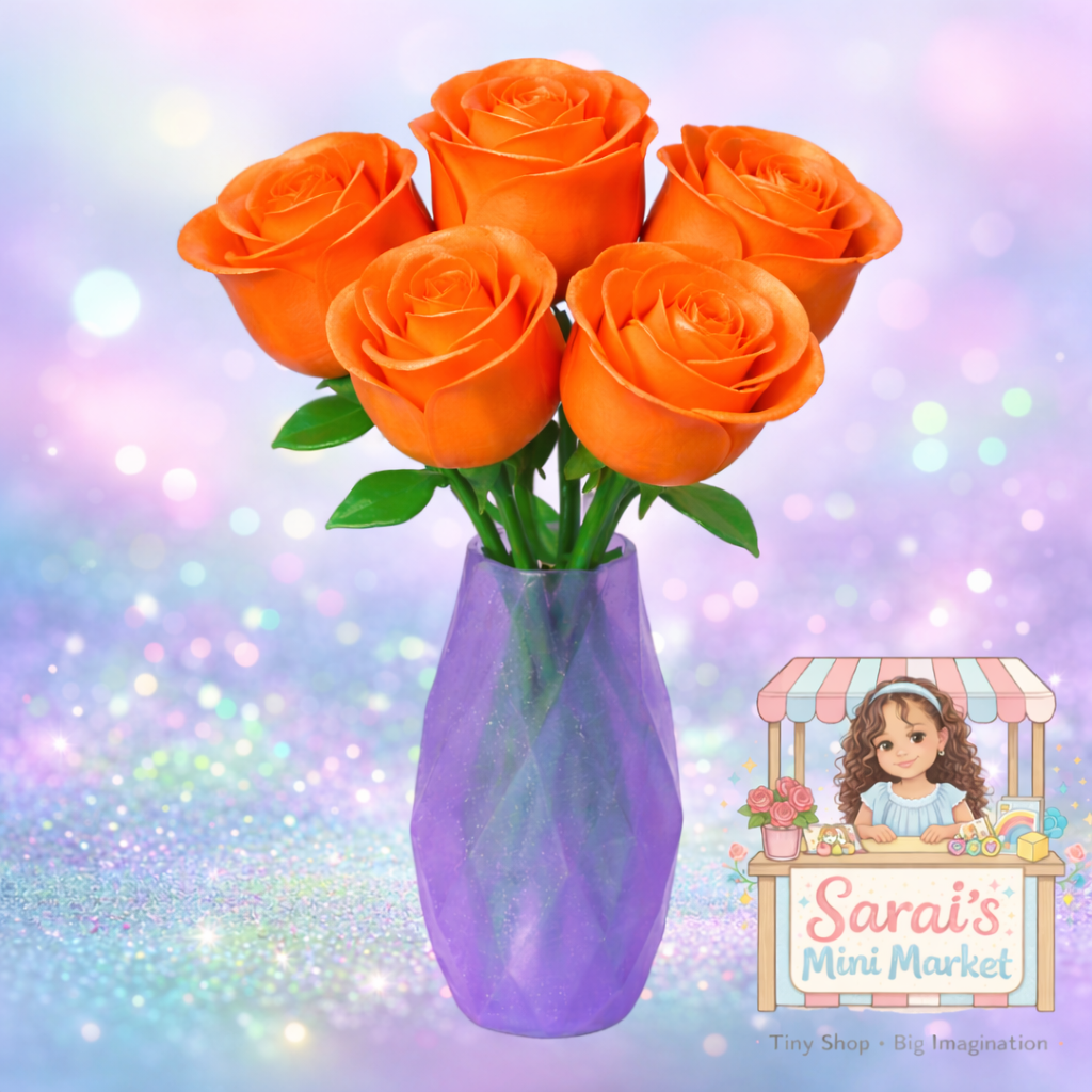 Rose Bouquet – 5 Forever Roses in Decorative Vase