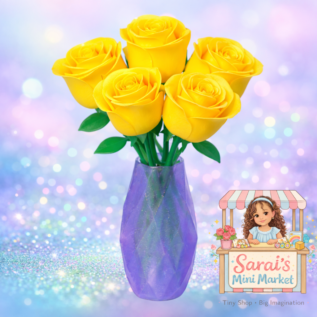 Rose Bouquet – 5 Forever Roses in Decorative Vase