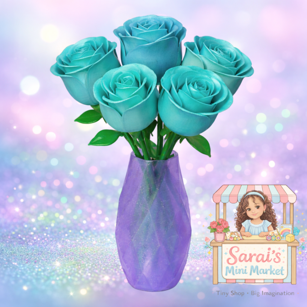 Rose Bouquet – 5 Forever Roses in Decorative Vase