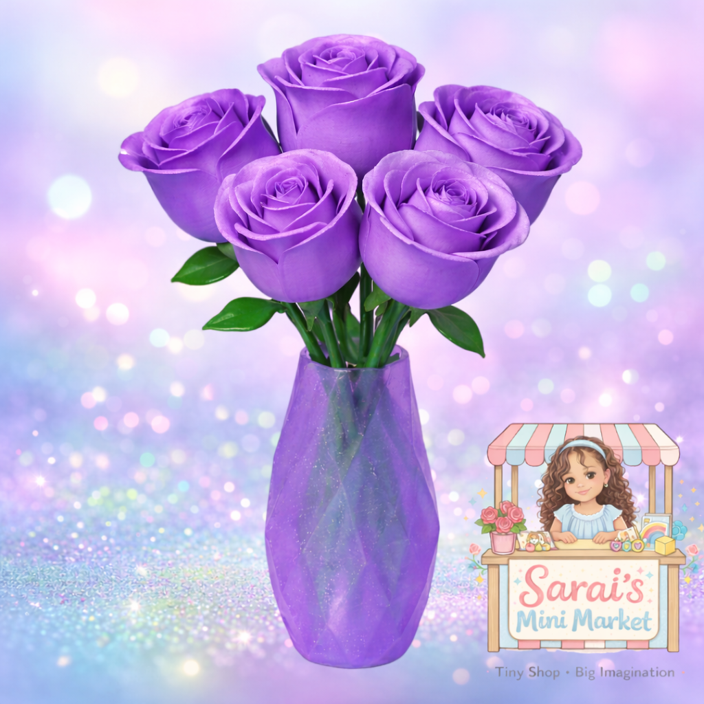 Rose Bouquet – 5 Forever Roses in Decorative Vase