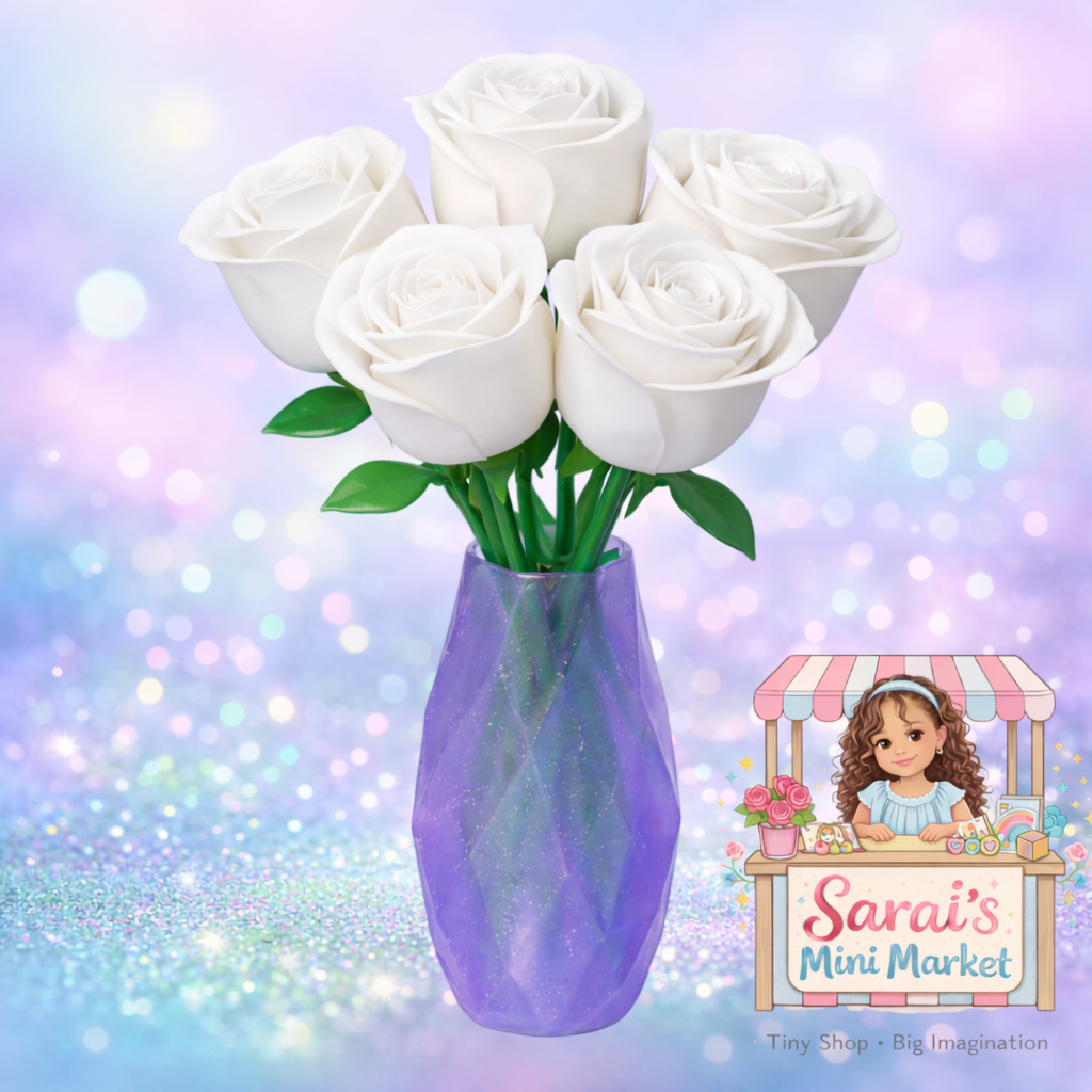 Rose Bouquet – 5 Forever Roses in Decorative Vase